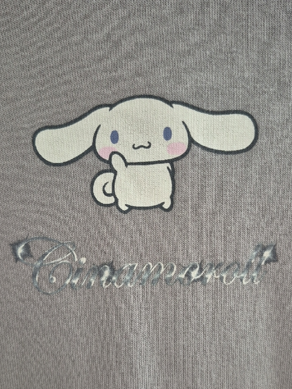 Gray Hooded Woman's Sweater with Character Graphic - Picture 4 of 6